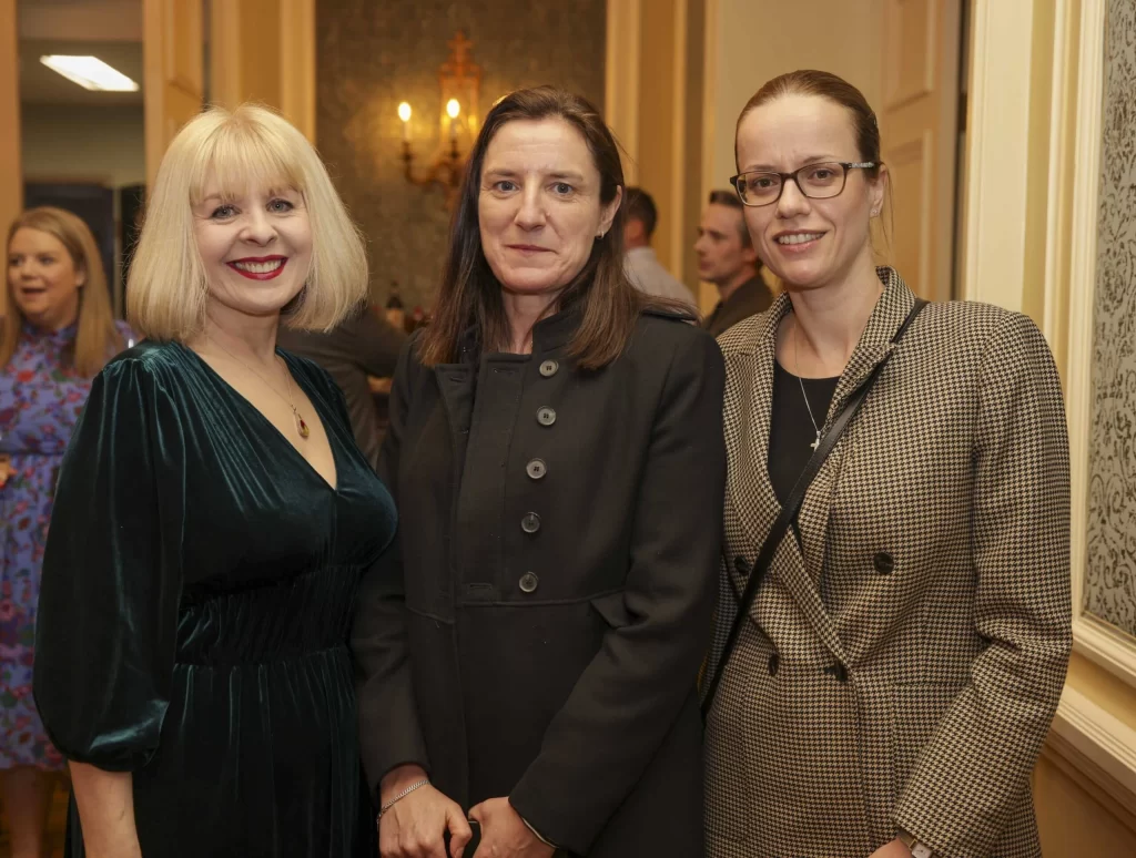 Pictured are,Vicky La Touche-Price, Seroba., Cepta Duffy, EI and Anita Dipalo, Seroba. at the 37th IVCA Annual Dinner. Fennell Photography 2024